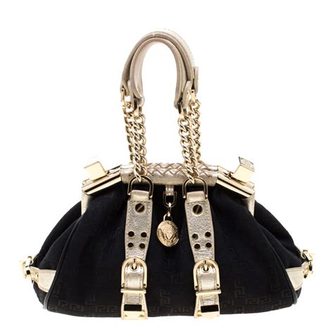 versace madonna boston bag|Versace Black Signature Fabric and Leather Madonna Boston .